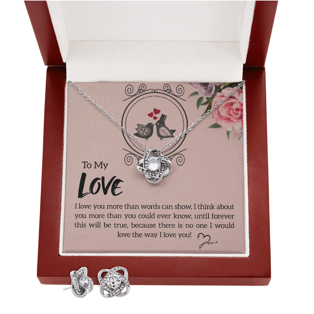 Love Knot Necklace and Earring Set