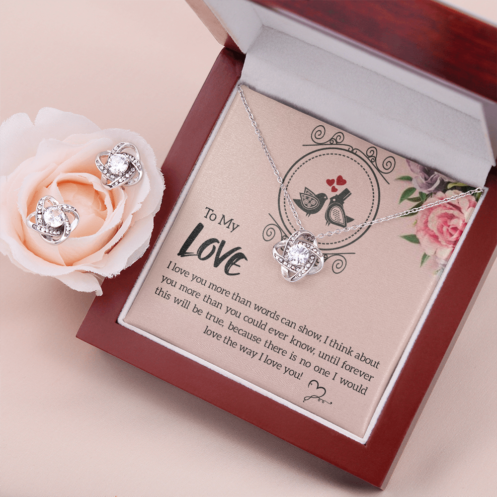 Love Knot Necklace and Earring Set