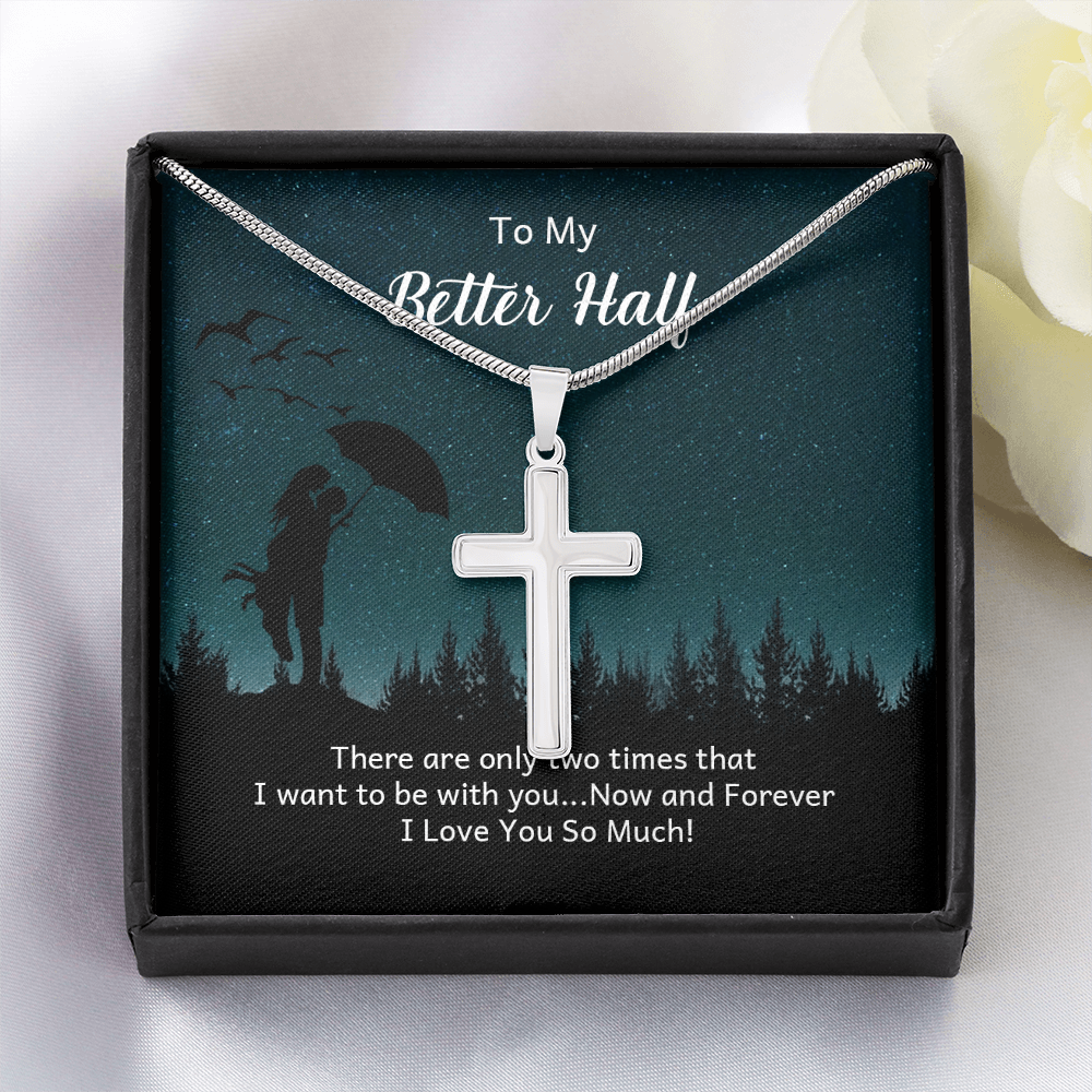 Artisan Cross Necklace with Snake Chain