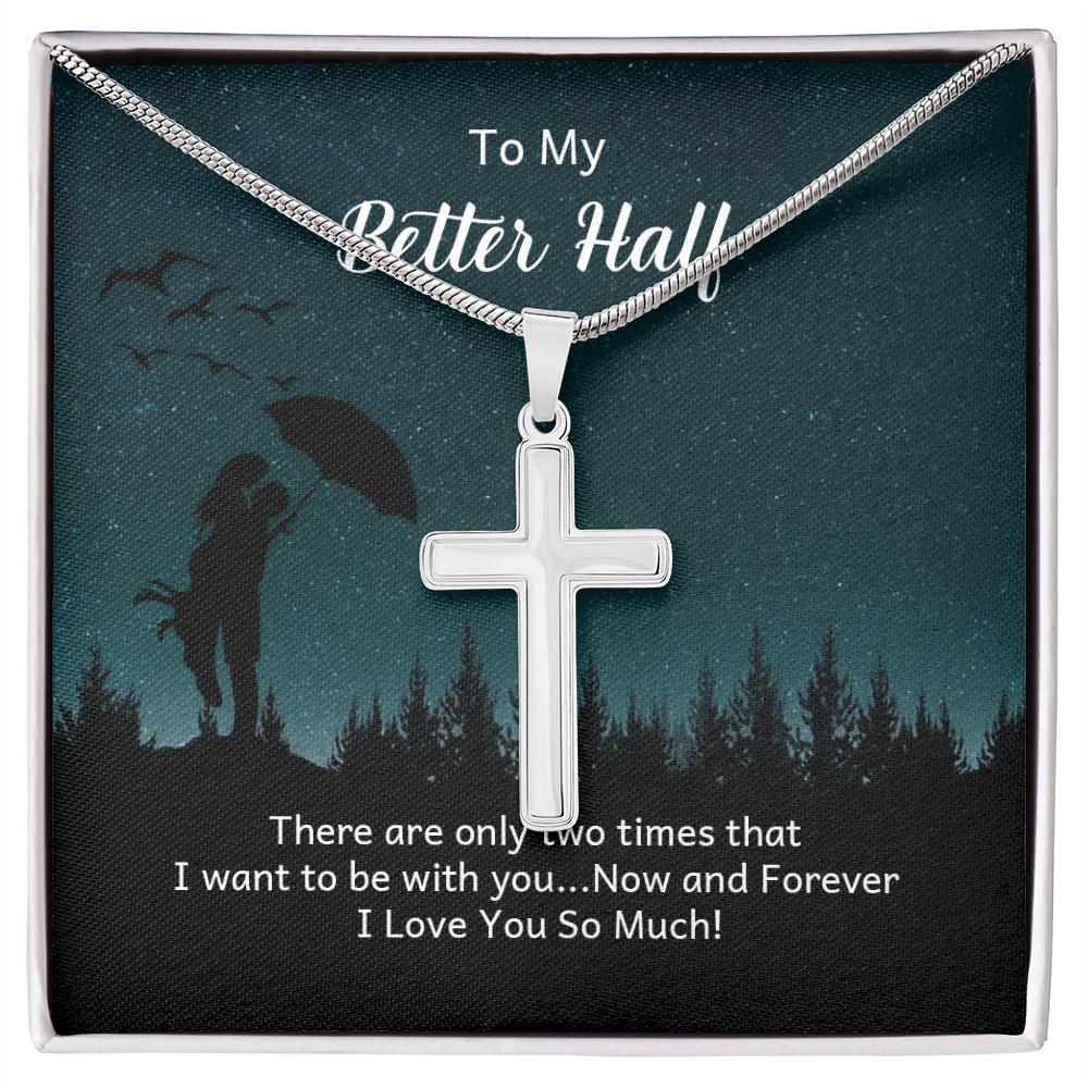 Artisan Cross Necklace with Snake Chain