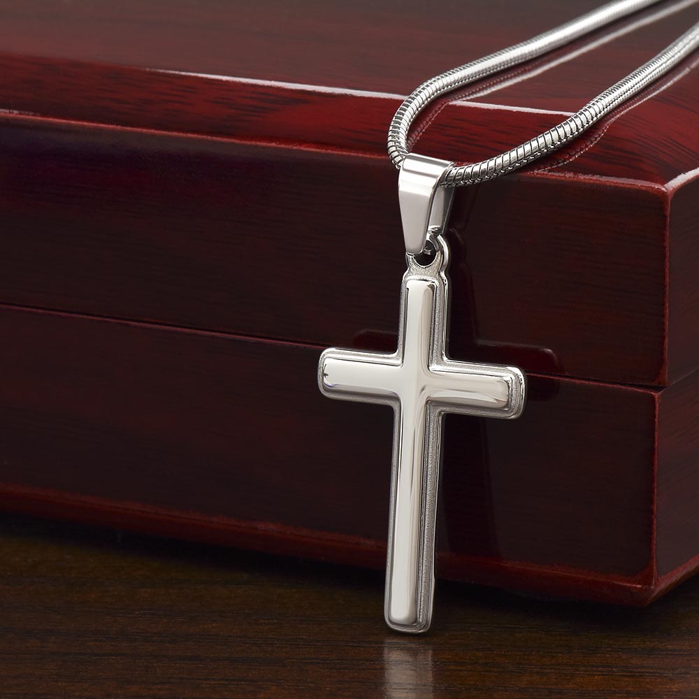 Artisan Cross Necklace with Snake Chain