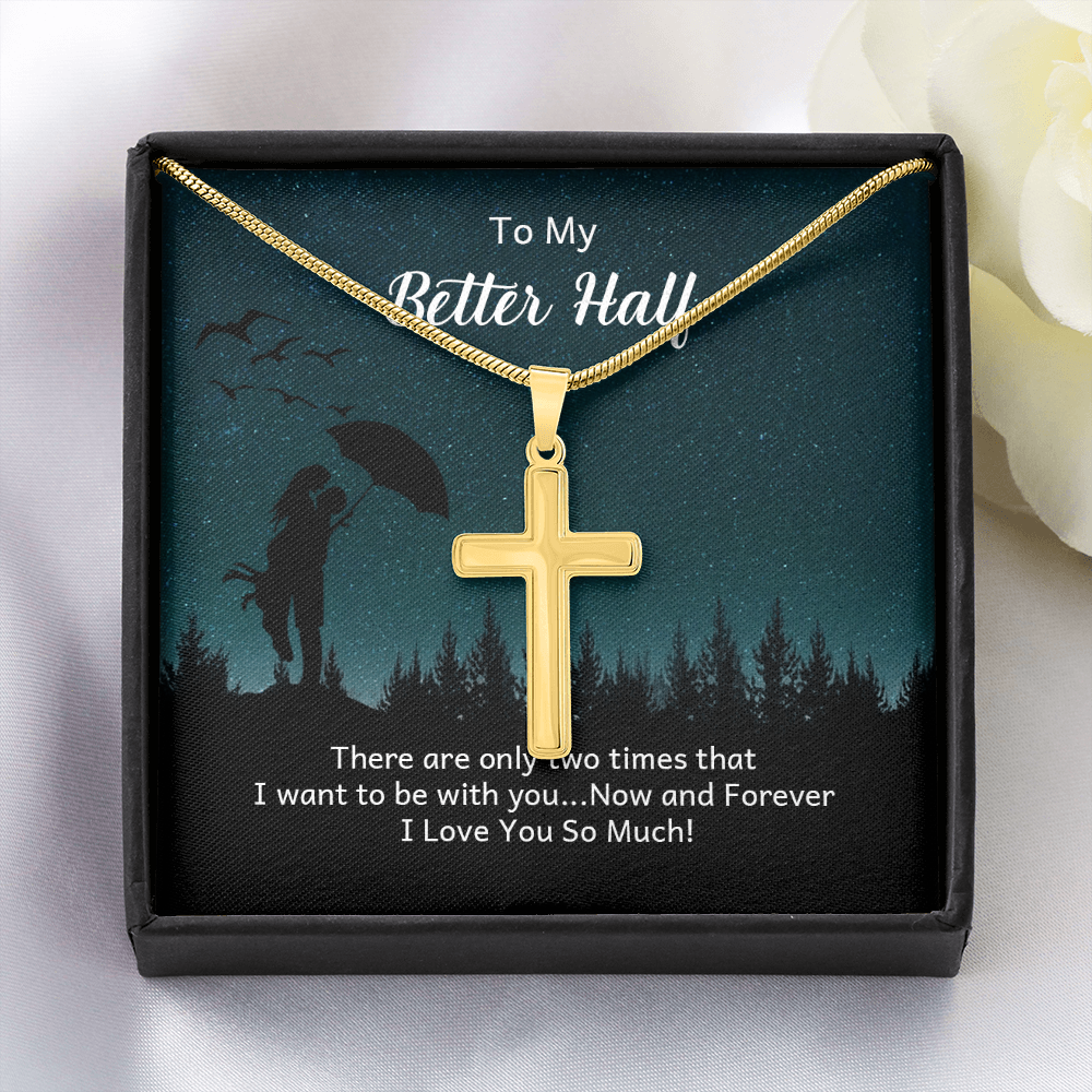 Artisan Cross Necklace with Snake Chain