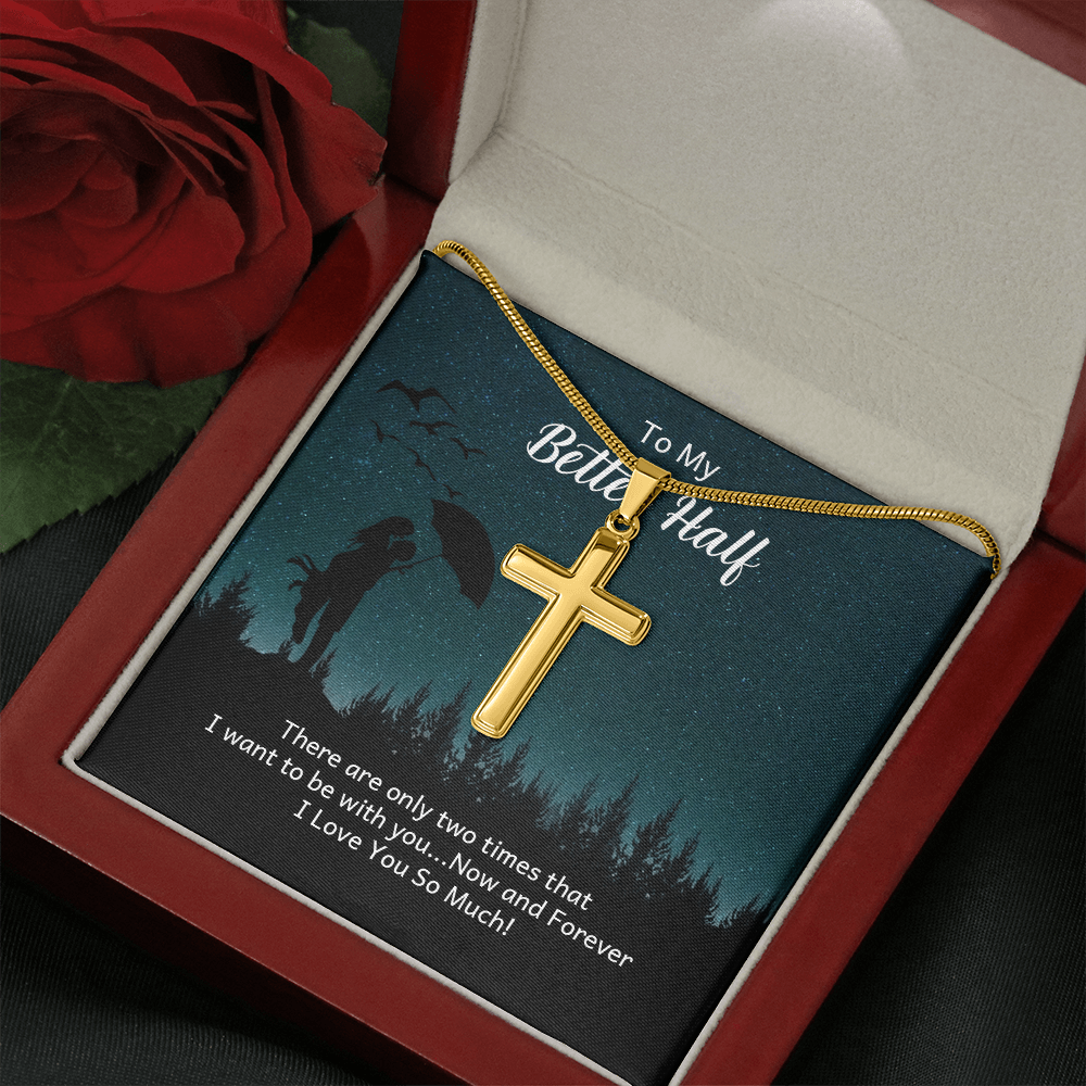 Artisan Cross Necklace with Snake Chain