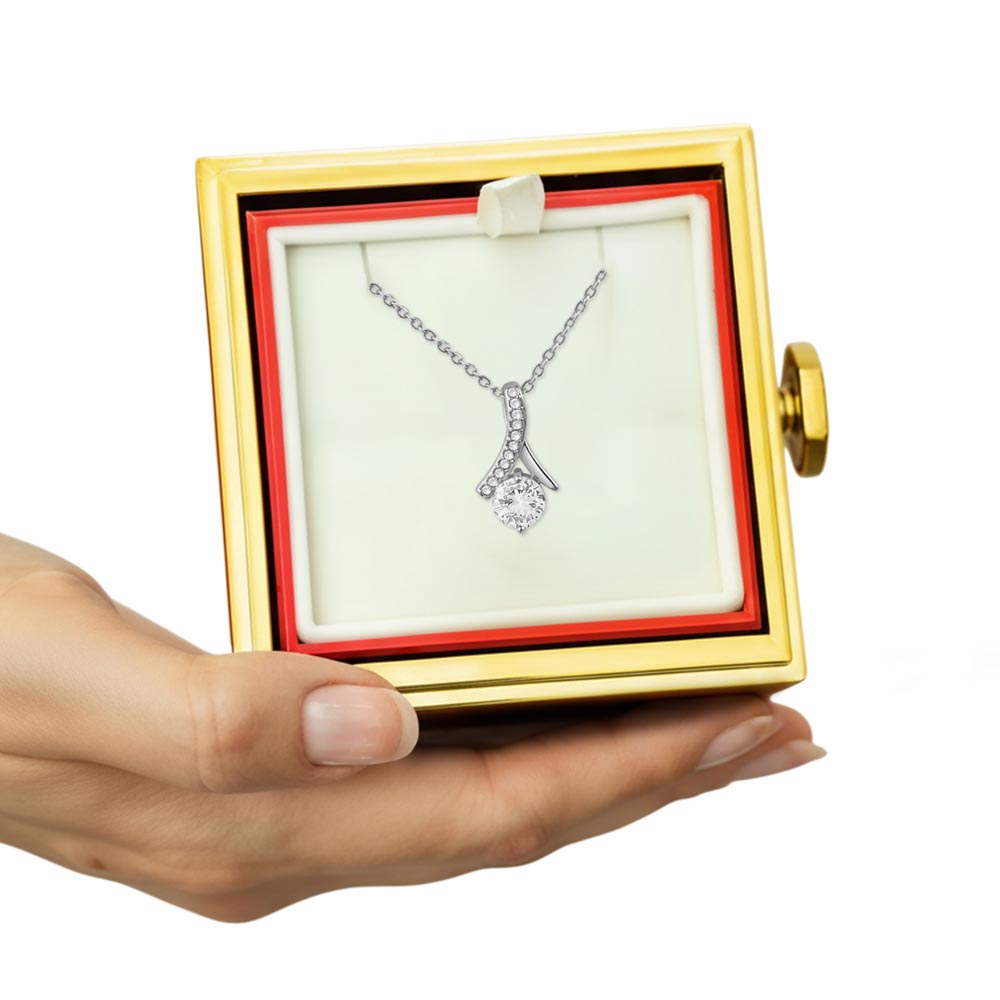 Alluring Beauty Necklace with Luxurious Rotating Rose Gift Box